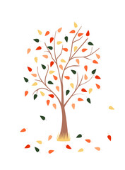 Naklejka na ściany i meble autumn tree with leaf for your design