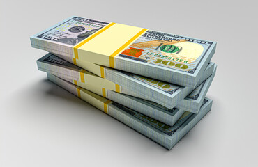 Big money stacks from dollars. Dollar finance conceptual