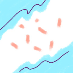 Blue red watercolor handpainted wedding 