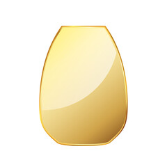 Obraz premium Golden vase. Shiny gold vase isolated on white background. Vector illustration.