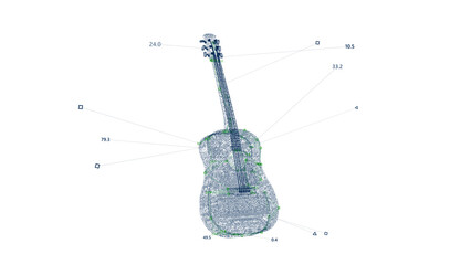 Guitar Scanning Interface Animation. HUD Guitar Recognition.