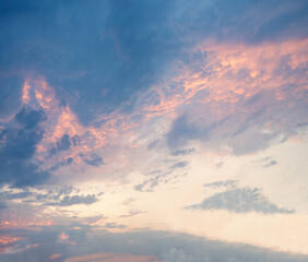 Fototapeta premium Bright clouds in the evening sky