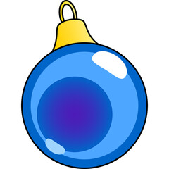 PNG Christmas tree blue ball decoration vector graphic on thransparent background. Isolated icon for web, print, sticker.