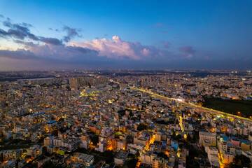 Bangalore Cityscape Night Aerial 
