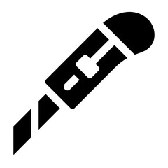 Cutter Knife Glyph Icon Vector