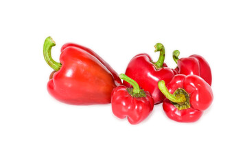 Fresh red bell pepper ( Capsicum ) isolated on white background
