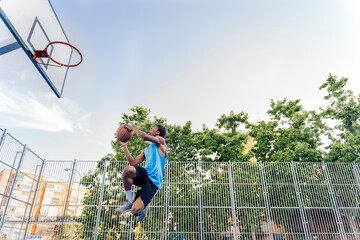 Shirtless Sporty Man Playing Basket