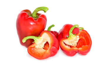 Fresh red bell pepper ( Capsicum ) isolated on white background
