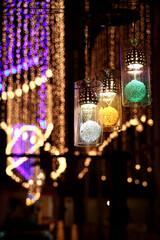 hanging lights in the event decoration