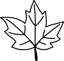 simplicity maple leaf freehand drawing flat design.