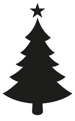 Obraz premium Christmas tree icon isolated. Christmas tree silhouette illustration isolated