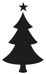 Christmas tree icon isolated. Christmas tree silhouette illustration isolated