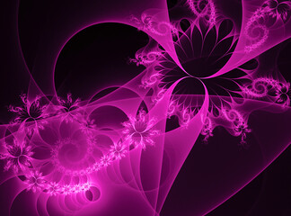 Fractal flower. Fractal image as bacground with flower. Creative element for desing