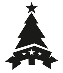 Obraz premium Christmas tree icon isolated. Christmas tree silhouette illustration isolated