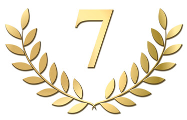 Gold laurel wreath 7 PNG isolated on a white background	