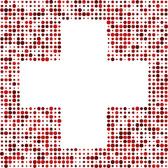 Swiss Cross Different Sized Red Dots