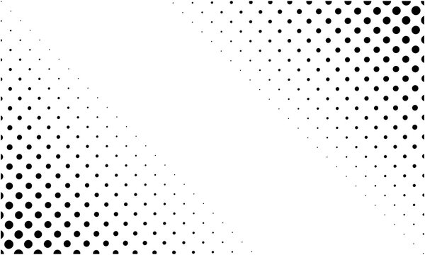 Diagonal dot pattern on transparent background. Retro halftone effect