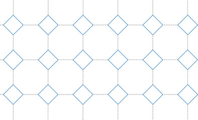 Arrière-plan formé par des losanges reliés par des lignes droites en tirets sur fond blanc