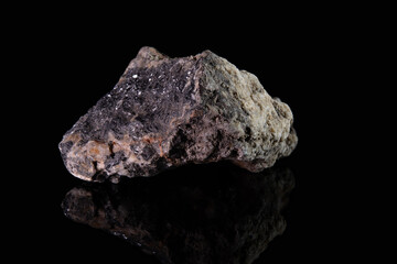 A piece of uncut gray-white sphalerite with yellow patches