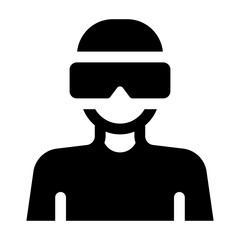Virtual Reality Glyph Icon Vector