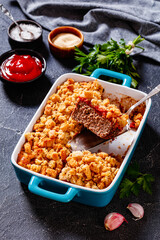 Meatloaf and Stuffing Casserole ground beef dinner