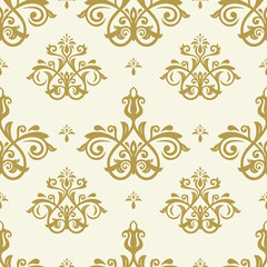 Orient vector classic yellow and white pattern. Seamless abstract background with vintage elements. Orient pattern. Ornament for wallpapers and packaging