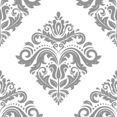 Orient silver and white vector classic pattern. Seamless abstract background with vintage elements. Orient pattern. Ornament for wallpapers and packaging