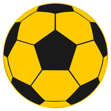 yellow soccer leather ball for game