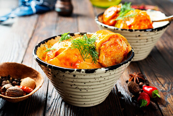 Zucchinis stuffed with meat and cheese