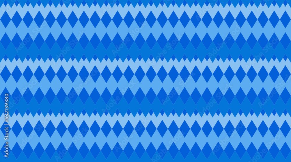 Aufkleber Christmas seamless pattern with blue stripes and squares. Background pattern seamless geometric abstract blue luxury color vector.