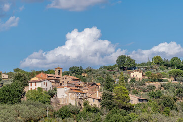 Panoramic view of the ancient village of Casalalta, Perugia, Italy