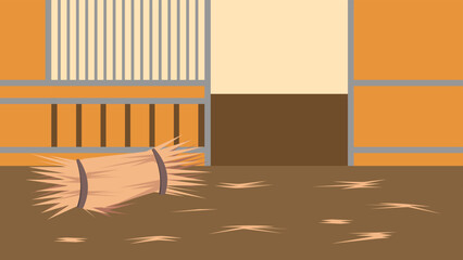 Inside in the stable, illustration, vector, cartoon