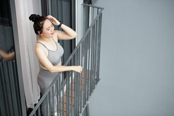 Sportswoman Breathing Fresh Air