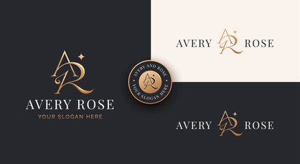 letter a r monogram serif logo design