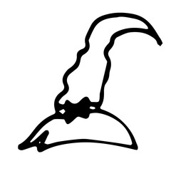 Illustration, vector graphics death on Halloween. Fantastic illustrations for Halloween holiday, Witches, broomstick for witches.