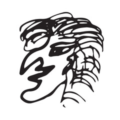 Illustration, vector graphics death on Halloween. Fantastic illustrations for Halloween holiday, Witches, broomstick for witches.