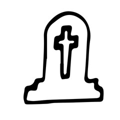 Illustration, vector graphics cross for dead people on Halloween.