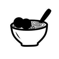 vector of meatballs in a bowl on a white background