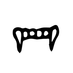 Illustration of black on white vampire teeth for Halloween