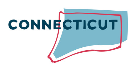 Connecticut US State. Sticker on transparent background