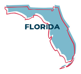 Florida US State. Sticker on transparent background