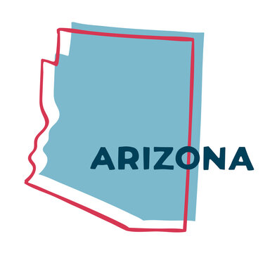 Arizona US State. Sticker on transparent background