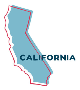 California US State. Sticker on transparent background