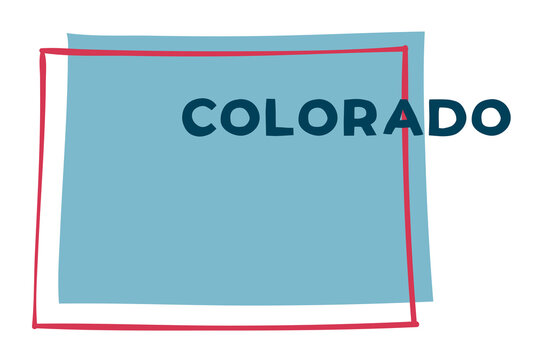 Colorado US State. Sticker on transparent background