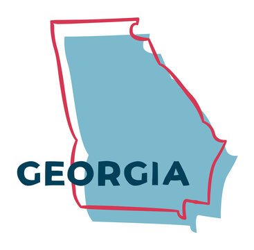 Georgia US State. Sticker on transparent background