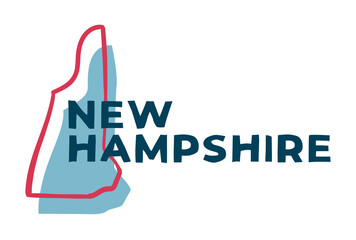New Hampshire US State. Sticker on transparent background - obrazy, fototapety, plakaty