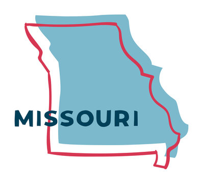 Missouri US State. Sticker on transparent background