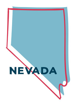 Nevada US State. Sticker on transparent background