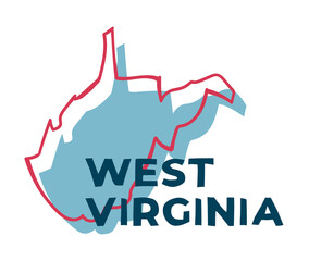 West Virginia US State. Sticker on transparent background