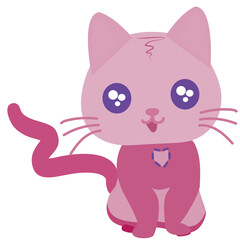 Cat with a long tail